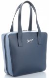 Bőr táska kuffer Vittoria Gotti tengerkék V6556