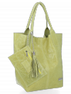 Bőr táska shopper bag Vittoria Gotti lime B15