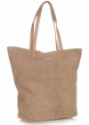 Bőr táska shopper bag Vittoria Gotti bézs V915