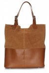 Bőr táska shopper bag Genuine Leather vörös 605