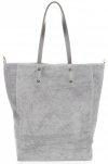 Bőr táska univerzális Genuine Leather világosszürke 808036