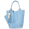 Bőr táska shopper bag Vittoria Gotti égszínkék B22
