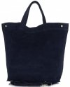 Bőr táska shopper bag Vera Pelle tengerkék A19