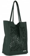 Bőr táska shopper bag Vittoria Gotti palackzöld V577