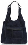 Bőr táska shopper bag Genuine Leather tengerkék 8023