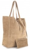 Bőr táska shopper bag Vera Pelle sötét bézs 601