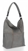 Bőr táska shopper bag Roberto Ricci szürke 19141