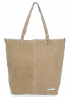 Bőr táska shopper bag Vittoria Gotti bézs VG41