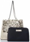 Bőr táska shopper bag Vittoria Gotti fekete V5798