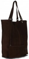 Bőr táska shopper bag Vittoria Gotti csokoládé V22