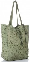 Bőr táska shopper bag Vittoria Gotti zöld VL299
