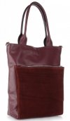 Bőr táska shopper bag Vittoria Gotti bordó V270