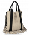 Bőr táska shopper bag Vittoria Gotti bézs B7