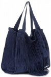 Bőr táska shopper bag Vittoria Gotti tengerkék V6048