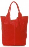Bőr táska shopper bag Vittoria Gotti piros V5190