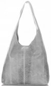 Bőr táska shopper bag Vittoria Gotti világosszürke V8804
