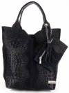 Bőr táska shopper bag Vittoria Gotti tengerkék V877