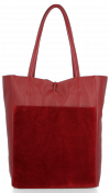 Bőr táska shopper bag Vittoria Gotti bordó V21E