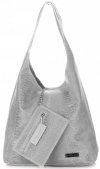 Bőr táska shopper bag Vittoria Gotti világosszürke V8804