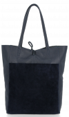 Bőr táska shopper bag Vittoria Gotti tengerkék V21E