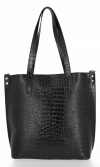 Bőr táska shopper bag Vittoria Gotti fekete VG803