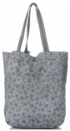 Bőr táska shopper bag Vittoria Gotti világosszürke VL299