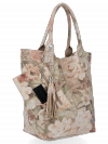 Bőr táska shopper bag Vittoria Gotti bézs VG91