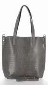 Bőr táska shopper bag Vittoria Gotti szürke VG803