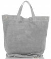 Bőr táska shopper bag Vera Pelle világosszürke A19