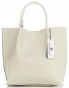 Bőr táska shopper bag Vittoria Gotti bézs V355