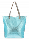 Bőr táska shopper bag Vittoria Gotti türkizkék B24