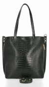 Bőr táska shopper bag Vittoria Gotti palackzöld VG803