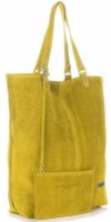 Bőr táska shopper bag Vittoria Gotti sárga V22