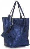 Bőr táska shopper bag Genuine Leather tengerkék 555