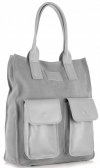 Bőr táska shopper bag Vittoria Gotti világosszürke V27A