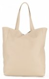 Bőr táska shopper bag Vittoria Gotti bézs V775