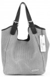 Bőr táska shopper bag Vittoria Gotti világosszürke V80050