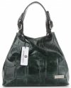 Bőr táska shopper bag Vittoria Gotti palackzöld V692754