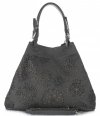 Bőr táska shopper bag Vittoria Gotti grafit V8913