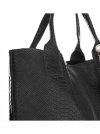 Bőr táska shopper bag Genuine Leather fekete 777