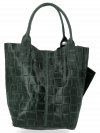 Bőr táska shopper bag Vittoria Gotti palackzöld B22