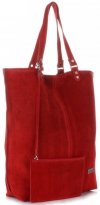 Bőr táska shopper bag Vittoria Gotti piros V22