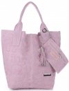 Bőr táska shopper bag Vittoria Gotti púderrózsaszín V10