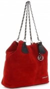 Bőr táska shopper bag Vittoria Gotti piros V3081