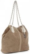 Bőr táska shopper bag Vittoria Gotti bézs V3081