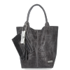 Bőr táska shopper bag Vittoria Gotti szürke B15