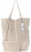 Bőr táska shopper bag Vittoria Gotti bézs V22