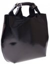 Bőr táska shopper bag Vera Pelle fekete 854