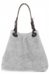 Bőr táska shopper bag Vittoria Gotti világosszürke V2050