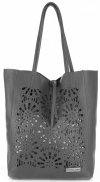 Bőr táska shopper bag Vittoria Gotti szürke V577